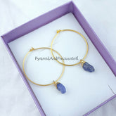 Raw Tanzanite Earrings || Raw Gemstone Earrings/ Raw Stone Earrings/ Raw Crystal Earrings